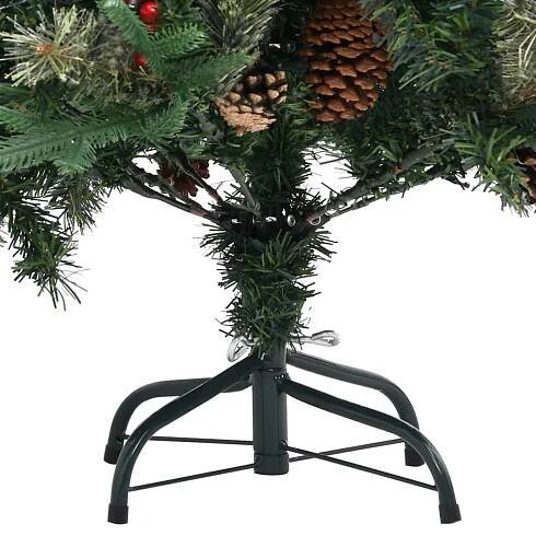 Vánoční stromek se šiškami zelený 225 cm PVC a PE Zelená