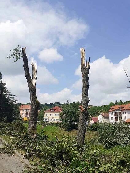 Bouře se ve čtvrtek prohnala i Luhačovicemi, místní mluví o malém tornádu