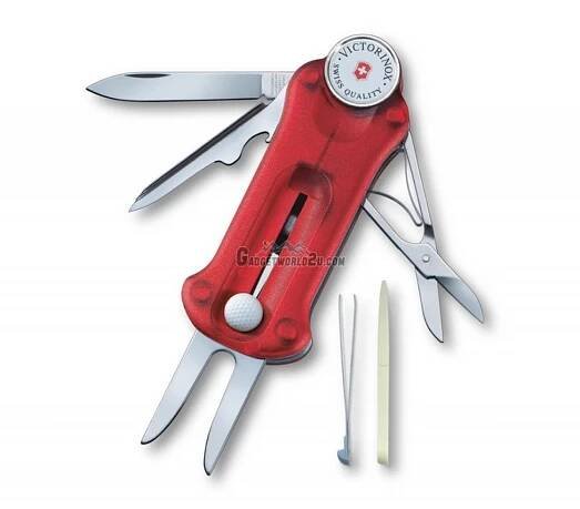 Kapesní golfový nůž GOLF TOOL transparentní červená - Victorinox