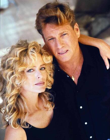 Farrah Fawcett and Ryan O'Neal in 1991.