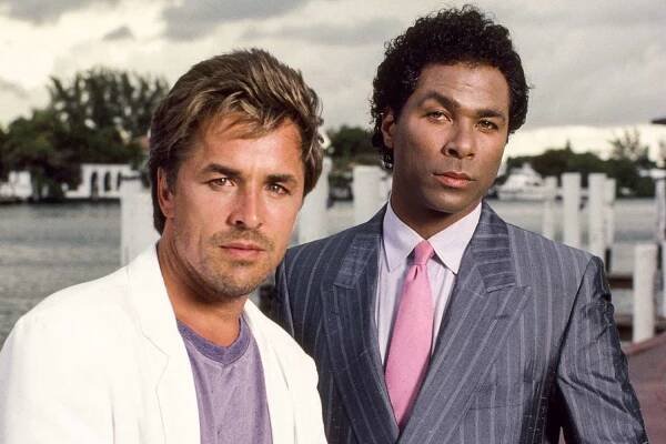 Don Johnson and Philip Michael Thomas on 'Miami Vice'