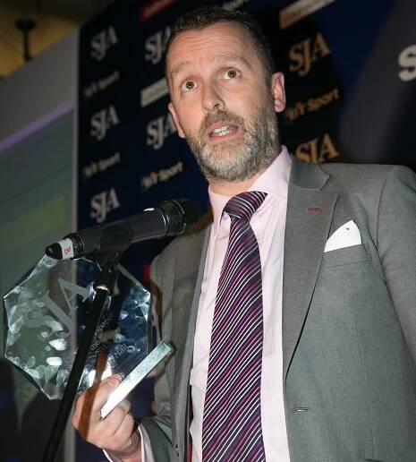 The Mail's head of sport, Lee Clayton, had a busy night, on stage to collect the Website and the Newspaper of the Year prizes