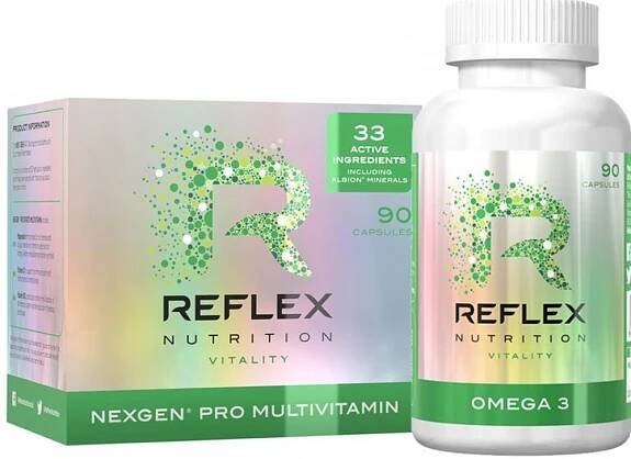Multivitamín Reflex Reflex Nutrition Nexgen® Nexgen PRO, 90 kapslí + Reflex Omega 3, 90 kapslí