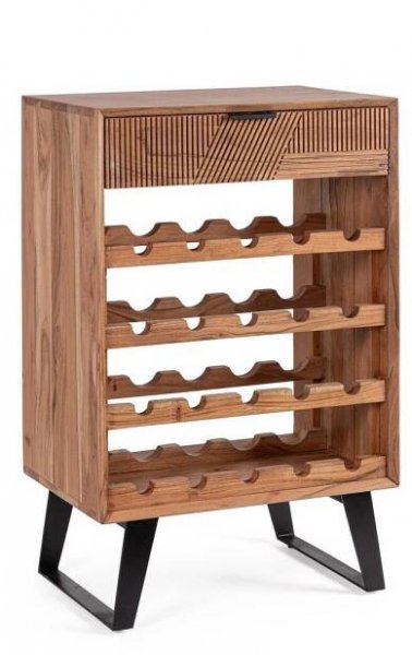 Floor acacia bottle rack ISAR Bizzotto