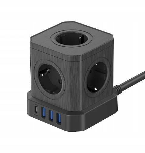 Napájecí kostka Newell GaN Power Cube 9v1 - černá