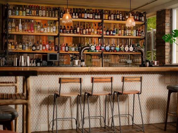 The bar at Adam and Eve