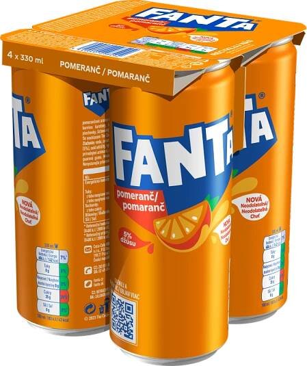 Fanta Pomeranč 4x0,33l plech