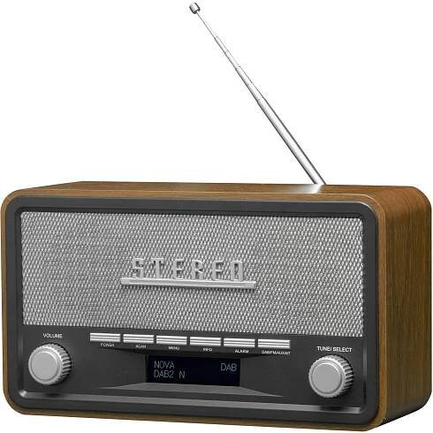 Denver DAB-18 111111000180 stolní rádio, DAB+, FM, AUX, dřevo