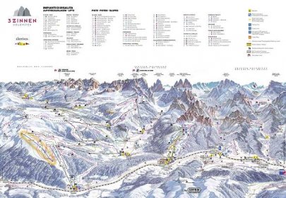 Tre Cime ski mapa