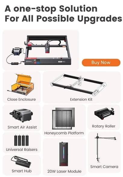Alpha MK2 20W Smart Enclosed Diode Laser Engraver Series | Algolaser 