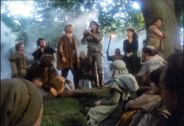 Richard Carpenter and the cast celebrate Robin of Sherwood's 10th anniversary at the 1993 Greenwood IV convention