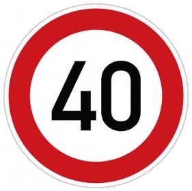 Označení nejvyšší povolené rychlosti – 40 km, samolepicí fólie, Ø 450 mm