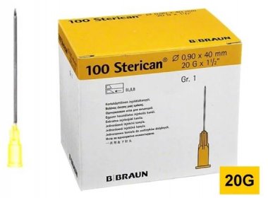 STERICAN 20G (0.9×40), LB, žlutá (100 ks)