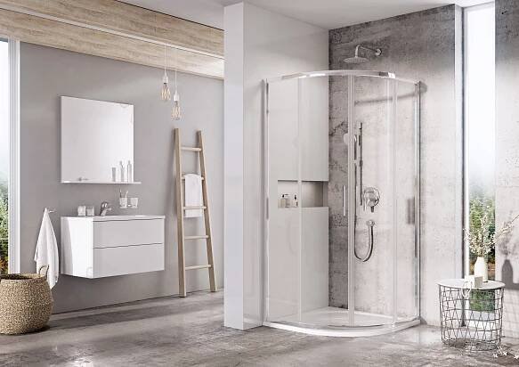 RAVAK Sprchový kout Blix Slim BLSCP4-90x90 lesklý + transparentní