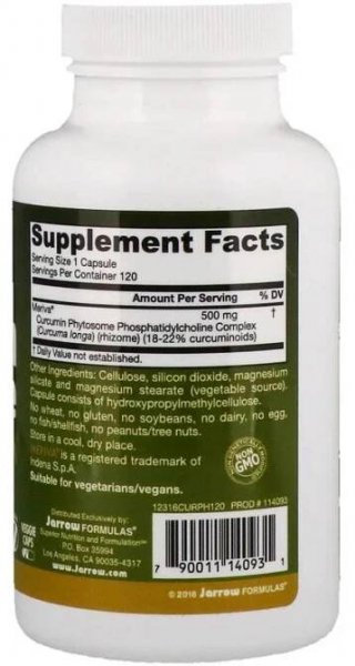 Curcumin Phytosome (Meriva), 500 mg, 120 rostlinných kapslí