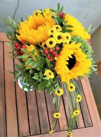 Žlutá Svatební kytice slunečnicová