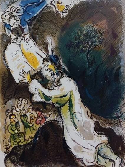 Marc Chagall - Bible - Exodus 31-18. - Umění