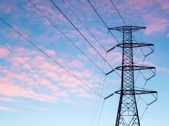 power line at dusk