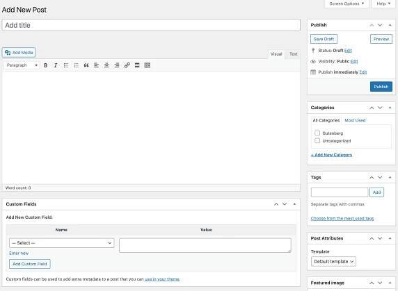 Custom fields in the Classic Editor