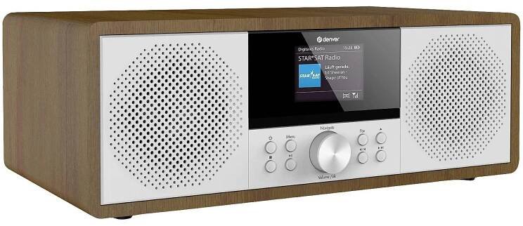 Denver MIR-270DW 111161100130 rádio CD, internetové, DAB+, FM, AUX, Bluetooth, CD, USB, Wi-Fi, internet, dřevo (tmavé)