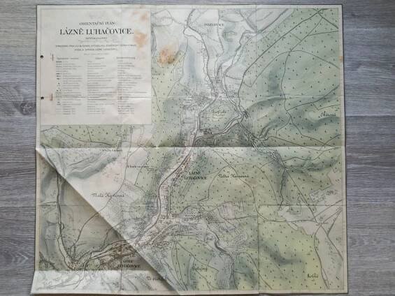ORIENTAČNÍ PLÁN LÁZNĚ LUHAČOVICE MAPA 1930 - Staré mapy a veduty