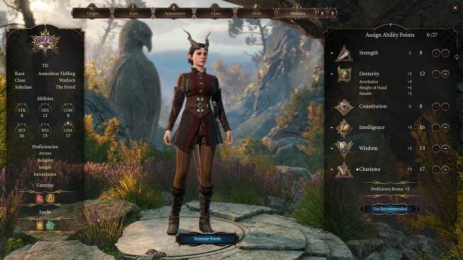 Baldur's Gate 3; gameplay: statistiky