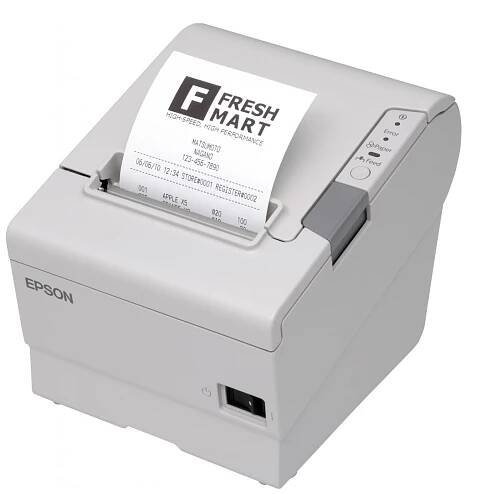 EPSON TM-T88VI pokladní tiskárna, USB + ether., buzzer, bílá, se zdrojem