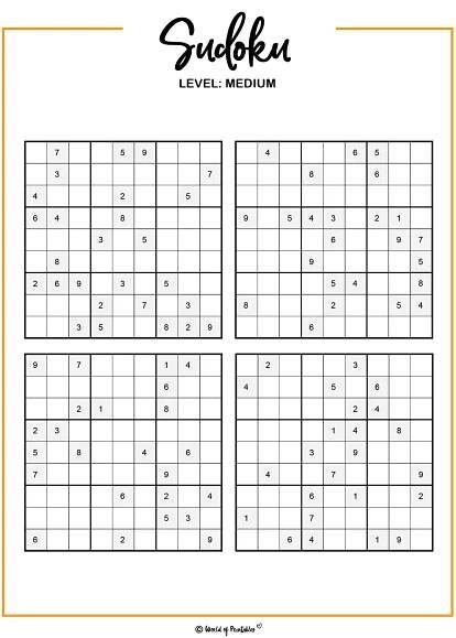 Medium Play Sudoku Online