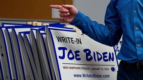 ‘Democracy Is on the Ballot’ in New Hampshire. Biden Is Not.