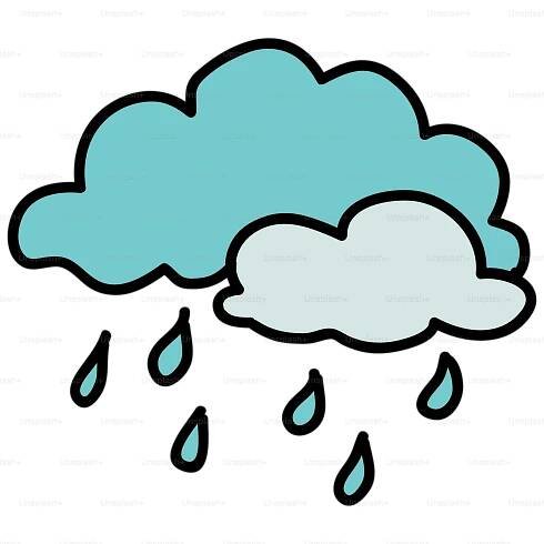 A blue cloud with a white cloud on top of it