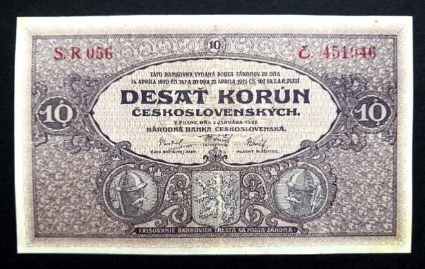 10 korun 1927,serie R 056,vzacna !! - Bankovky