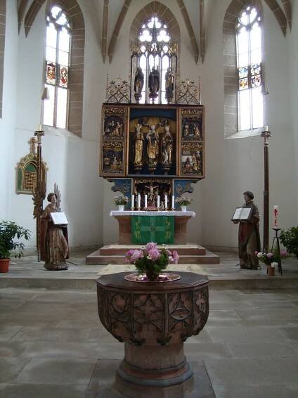 Hans Witten, Anděl s pulpitem (vlevo), Stiftskirche Ebersdorf