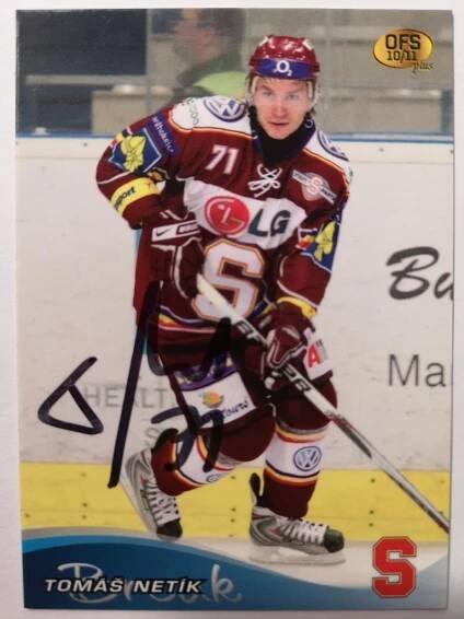 💥 PODEPSANÁ KARTA HC SPARTA PRAHA - Tomáš Netík 💥 - Hokejové karty