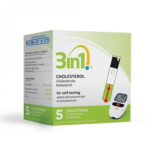 3in1 test strips for measuring cholesterol a5 | vsezazdravje.si
