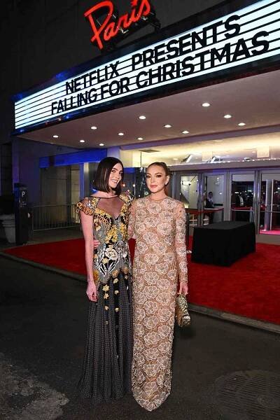 Aliana Lohan and Lindsay Lohan attend Netflix’s Falling For Christmas Celebratory Holiday Fan Screening with Cast & Crew on November 9, 2022 in New York City