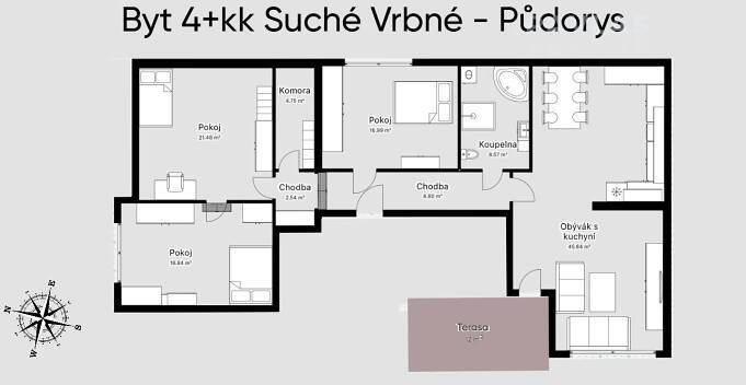 Byt 4+kk Suché Vrbné – Půdorys 1422x800.jpg