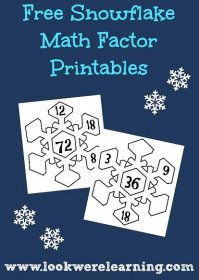 Free Snowflake Math Factors Printable Activity