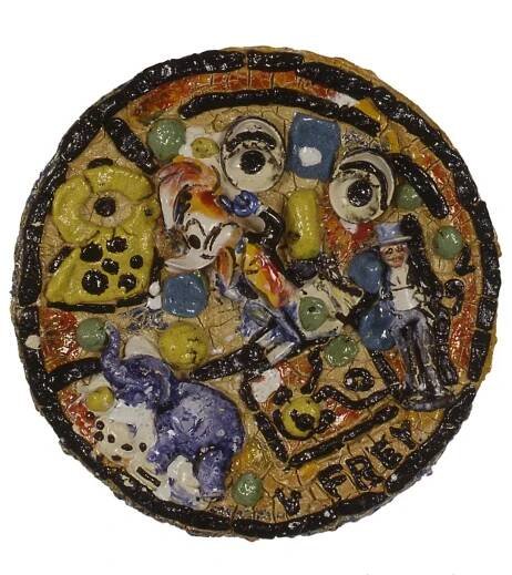 Untitled Plate #17, 1992, ceramic, 25 inch diameter