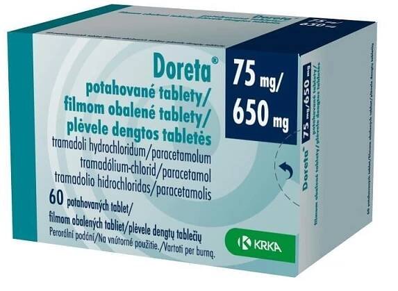 Silny lék od bolesti- Doreta 75 mg tramadolu/625 paracetamol