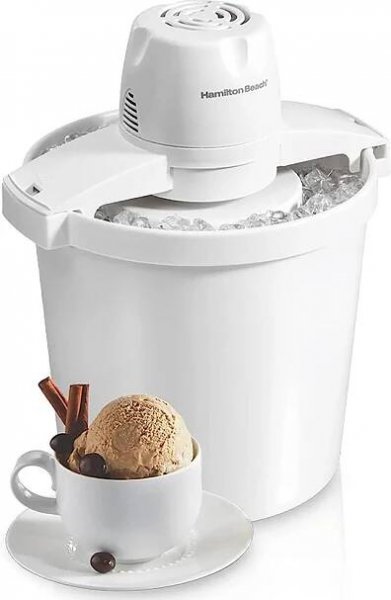 Hamilton Beach Electric Automatic Ice Cream Maker & Frozen Yogurt Machine, Makes Custard, Sorbet, Gelato and Sherbet, 4 Quart