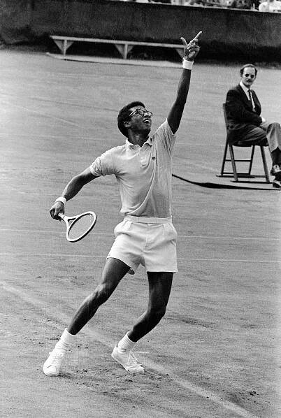 Arthur Ashe Playing in a Tournament