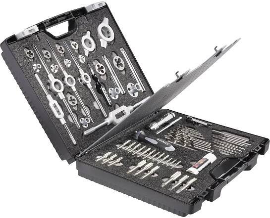 Exact 70511 sada závitníků 61dílná HSS metrický M3, M4, M5, M6, M8, M10, M12 : Půhy.cz
