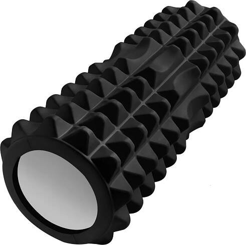 Fasciální válec z pěny EVA Ø 12 cm 33 cm Pilates Yoga Massage Black 23570