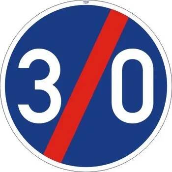 Dopravní značka Dopravní Značka C6b 500 mm Konec Nejnižší dovolené rychlosti Číslice: 85