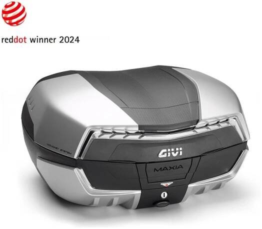 GIVI V58NT kufr Maxia 5 černo-stříbrný lakovaný matný (Monokey), čirá optika, objem 58 ltr