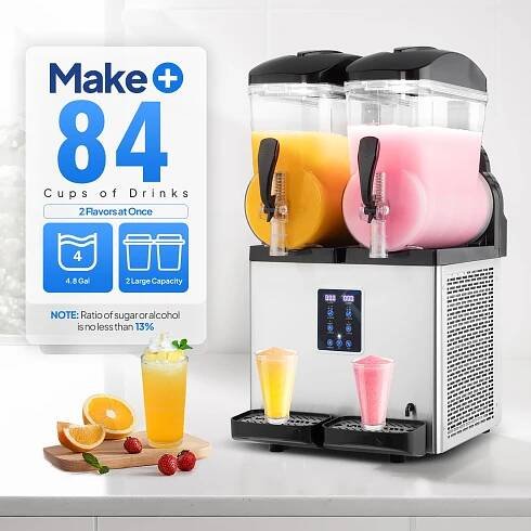 4 Gallon/15L Slushie Machine Commercial Slushy Machine, * Drink Machine Margarita Machine * Cooling Stainless Steel for * B
