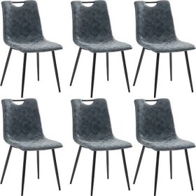 Jídelní židle Taos - 6ks - umělá kůže | černé