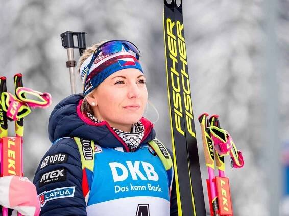 Česká biatlonistka Lucie Charvátová.