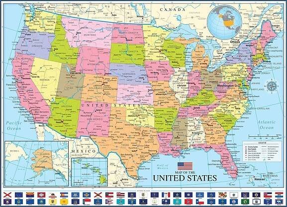 Eurographics Politická mapa USA 1000 dílků