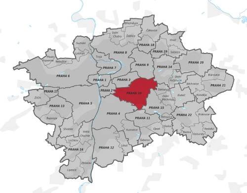 Praha 10 na mapě